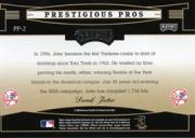 2005 Playoff Prestige Prestigious Pros Blue #2 Derek Jeter back image