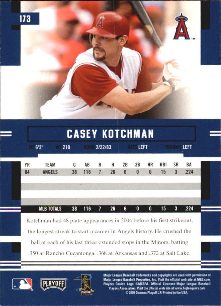 2005 Playoff Prestige #173 Casey Kotchman back image