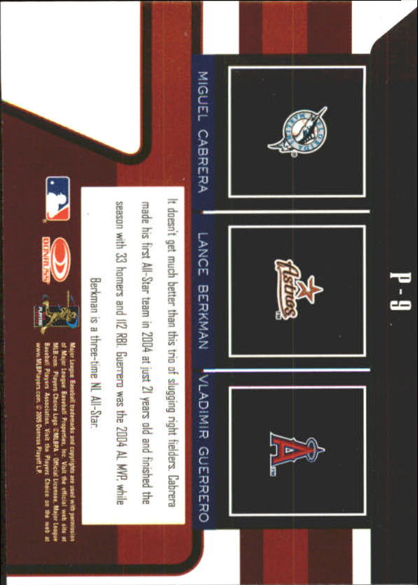 2005 Zenith Positions #9 M.Cabrera/Berkman/Vlad back image
