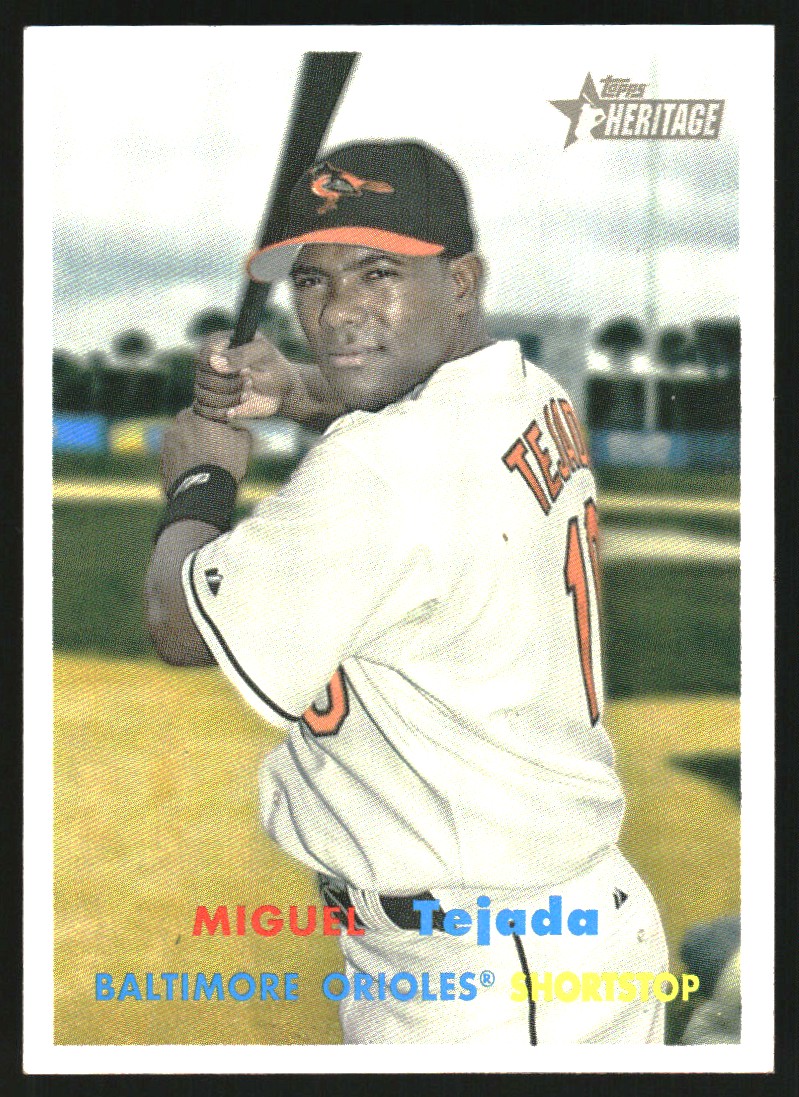 2006 Topps Heritage #325A M.Tejada w/Bat SP