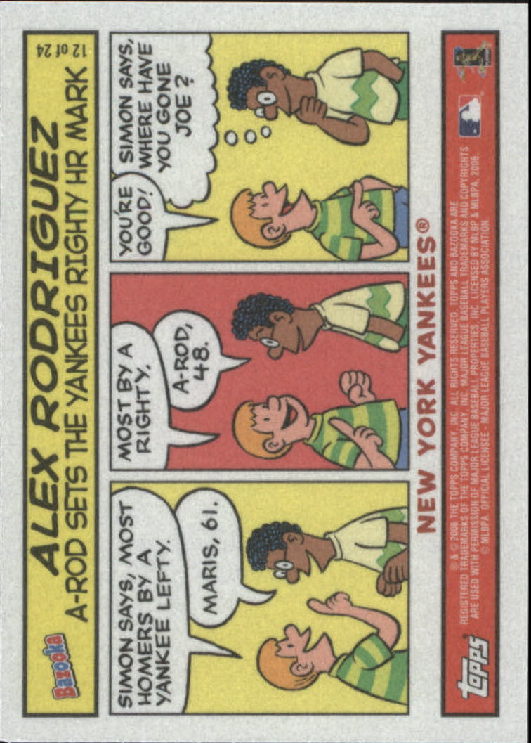 2006 Bazooka Comics #12 Alex Rodriguez