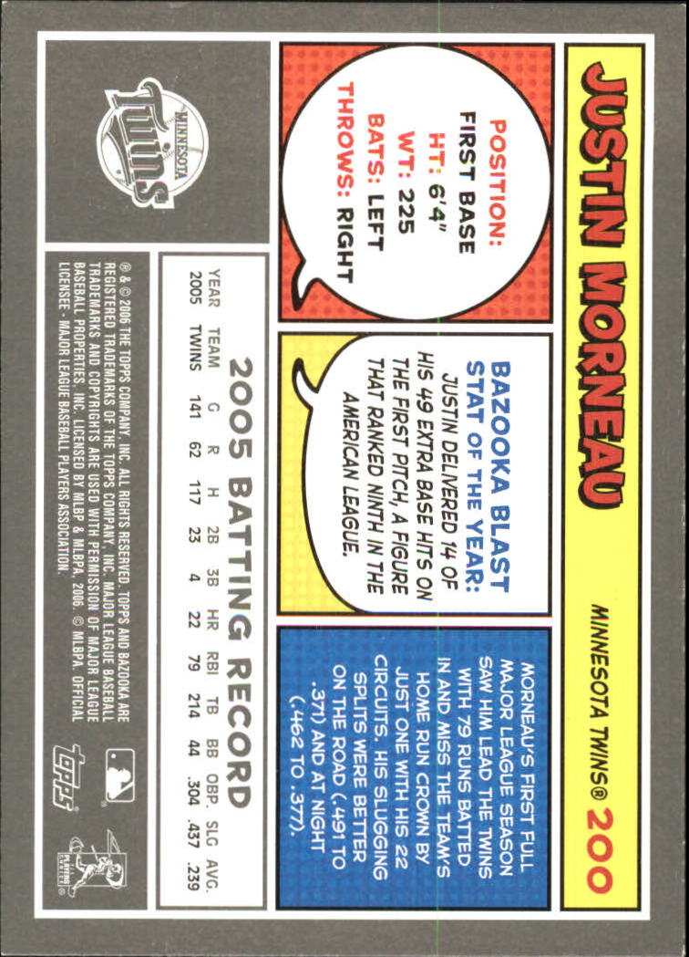 2006 Bazooka #200 Justin Morneau back image