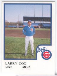 1986 Iowa Cubs ProCards #9 Larry Cox MG