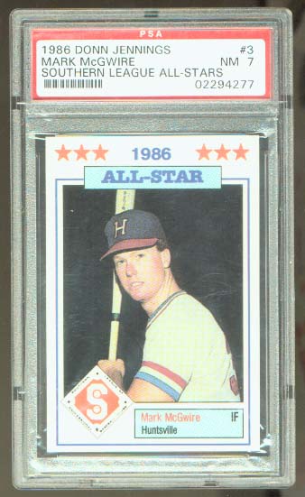 1986 Southern League All-Stars Jennings #3 Mark McGwire