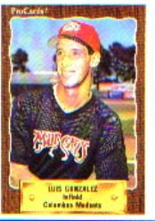 1990 Columbus Mudcats ProCards #1352 Luis Gonzalez