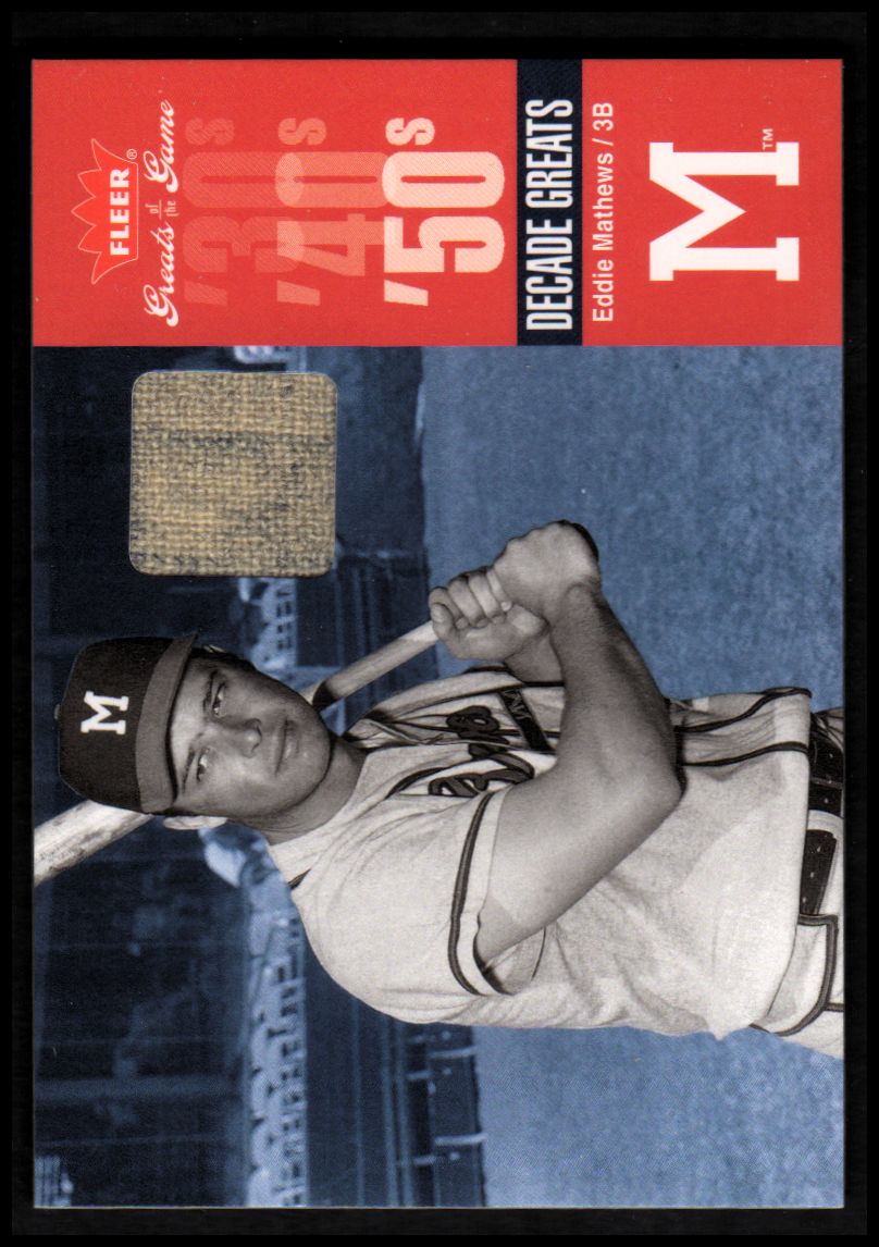 2006 Greats of the Game Decade Greats Memorabilia #EM Eddie Mathews Pants