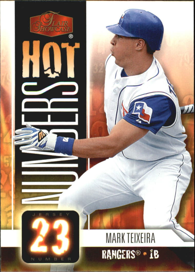 2006 Flair Showcase Hot Numbers #21 Mark Teixeira