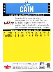 2006 Fleer Tradition #77 Matt Cain (RC) back image