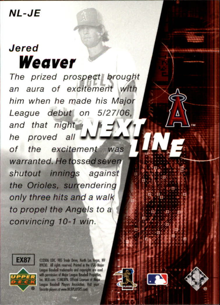 2006 SPx Next In Line #JE Jered Weaver back image