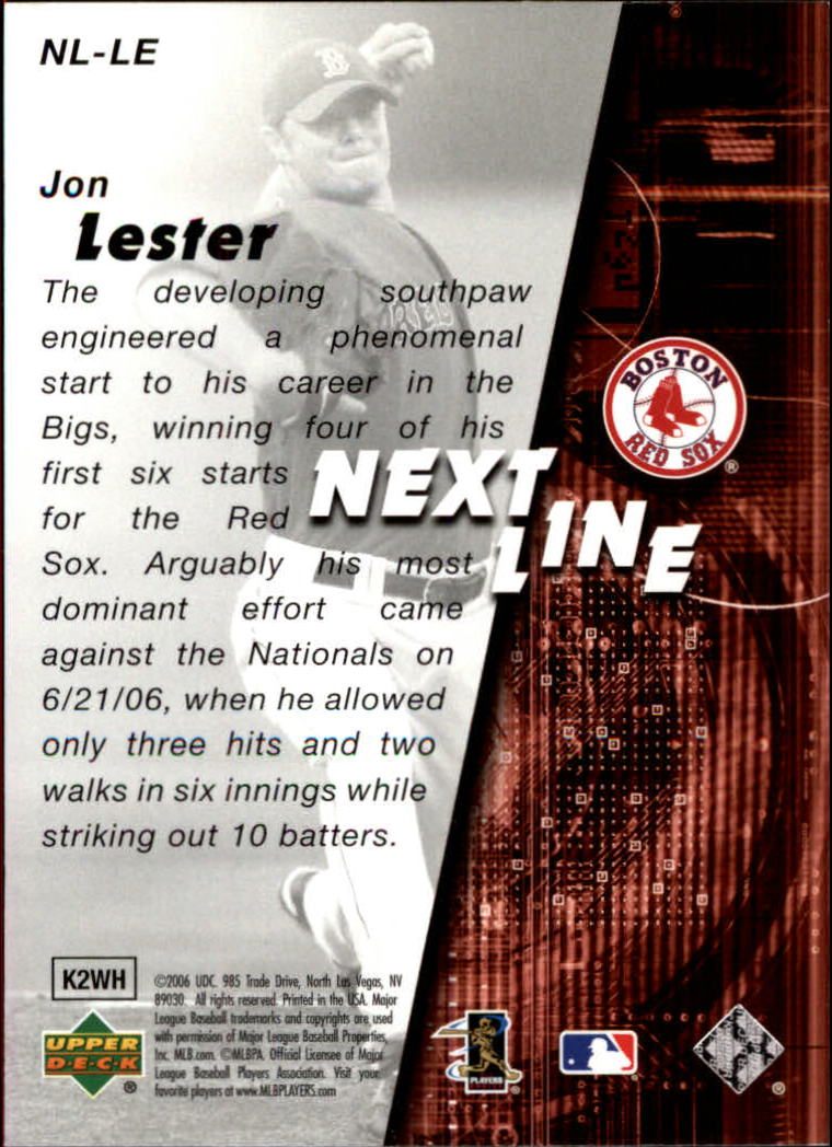2006 SPx Next In Line #LE Jon Lester back image
