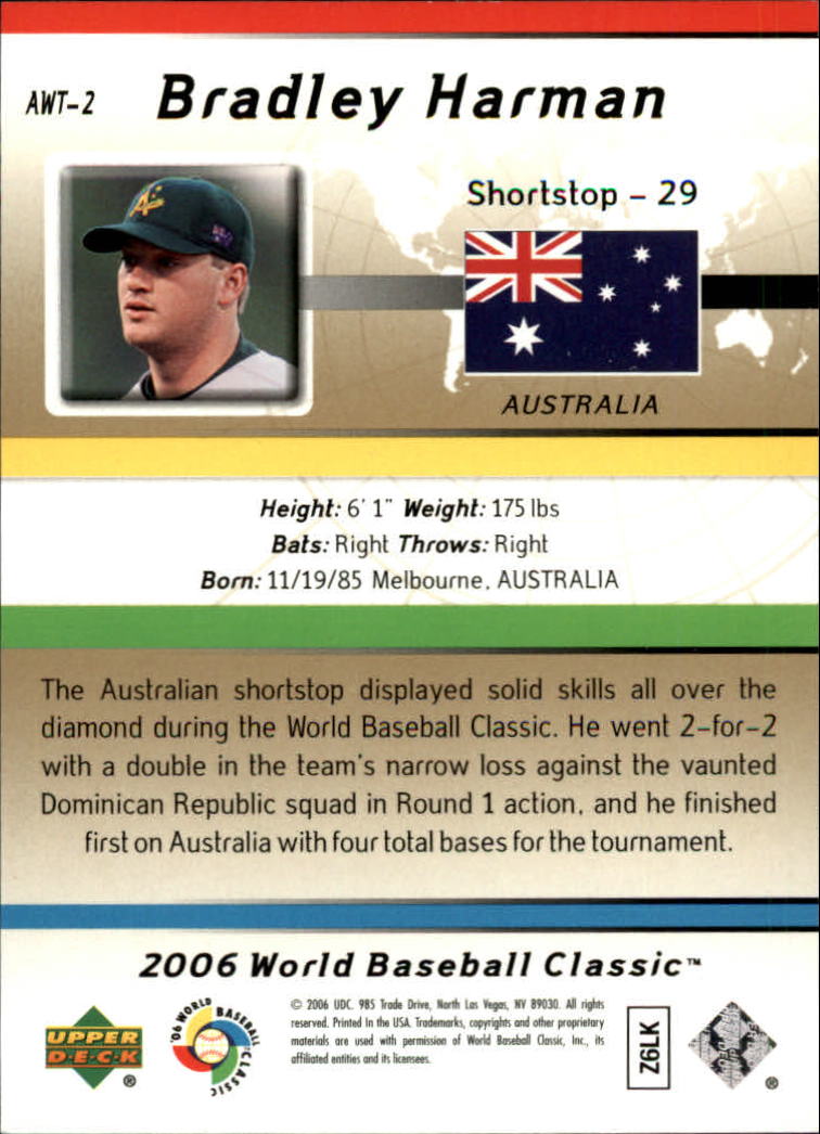 2006 SPx WBC All-World Team #2 Bradley Harman back image