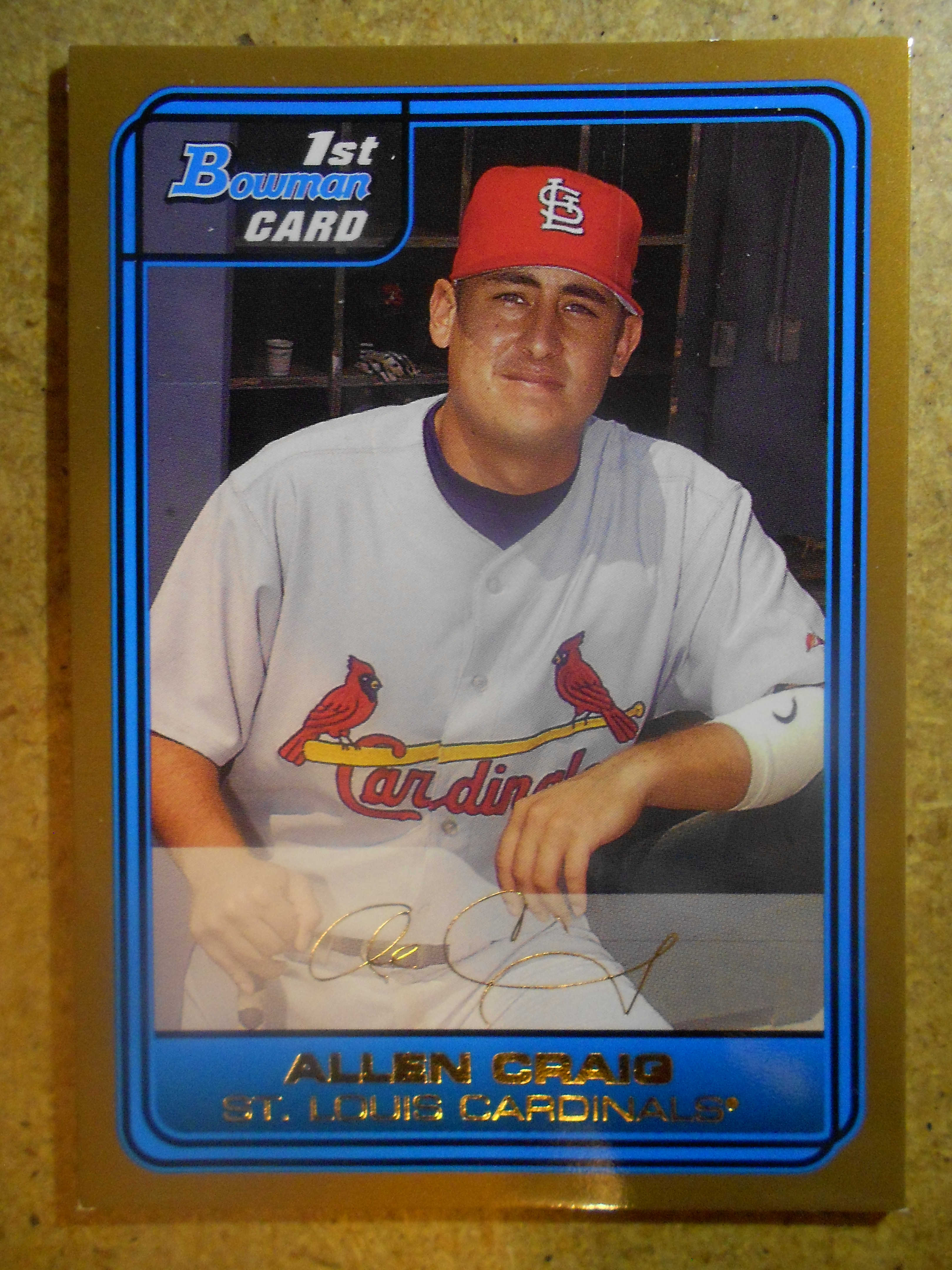 2006 Bowman Draft Draft Picks Gold #36 Allen Craig
