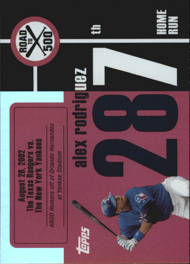 2007 Topps Alex Rodriguez Road to 500 #ARHR287 Alex Rodriguez