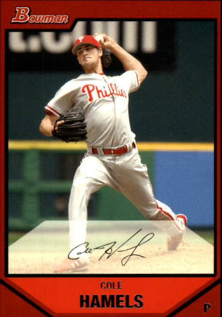 2007 Bowman #15 Cole Hamels UER (Utley pictured on back)