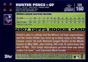 2007 Topps Update #160 Hunter Pence (RC) back image