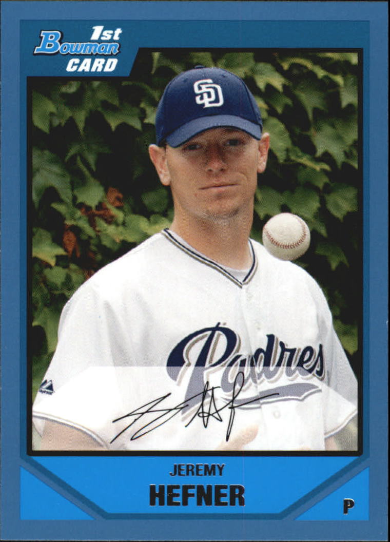 2007 Bowman Draft Draft Picks #BDPP40 Jeremy Hefner