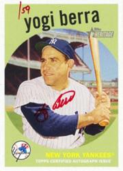 2008 Topps Heritage Real One Autographs Red Ink #YB Yogi Berra