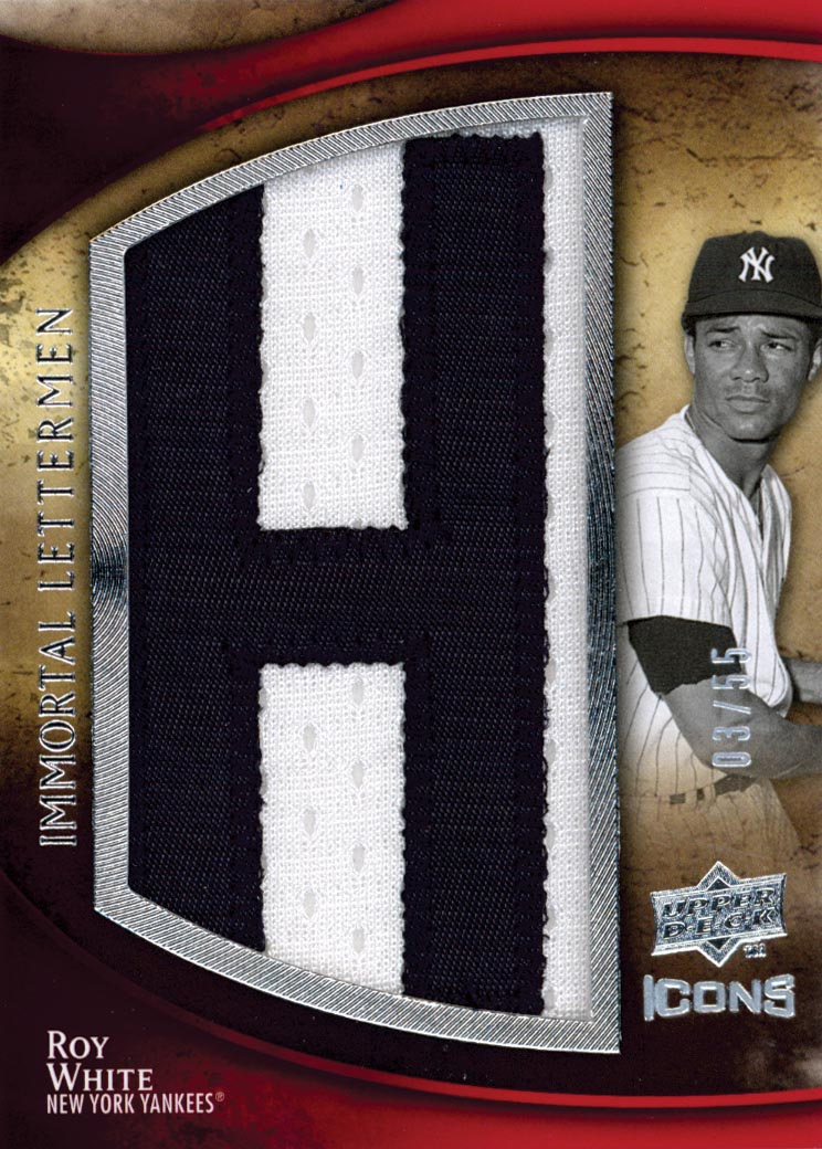2009 Upper Deck Icons Immortal Lettermen #RW Roy White/440 */Letters spell out ROY WHITE each letter #'ed to 55/Total print run 440