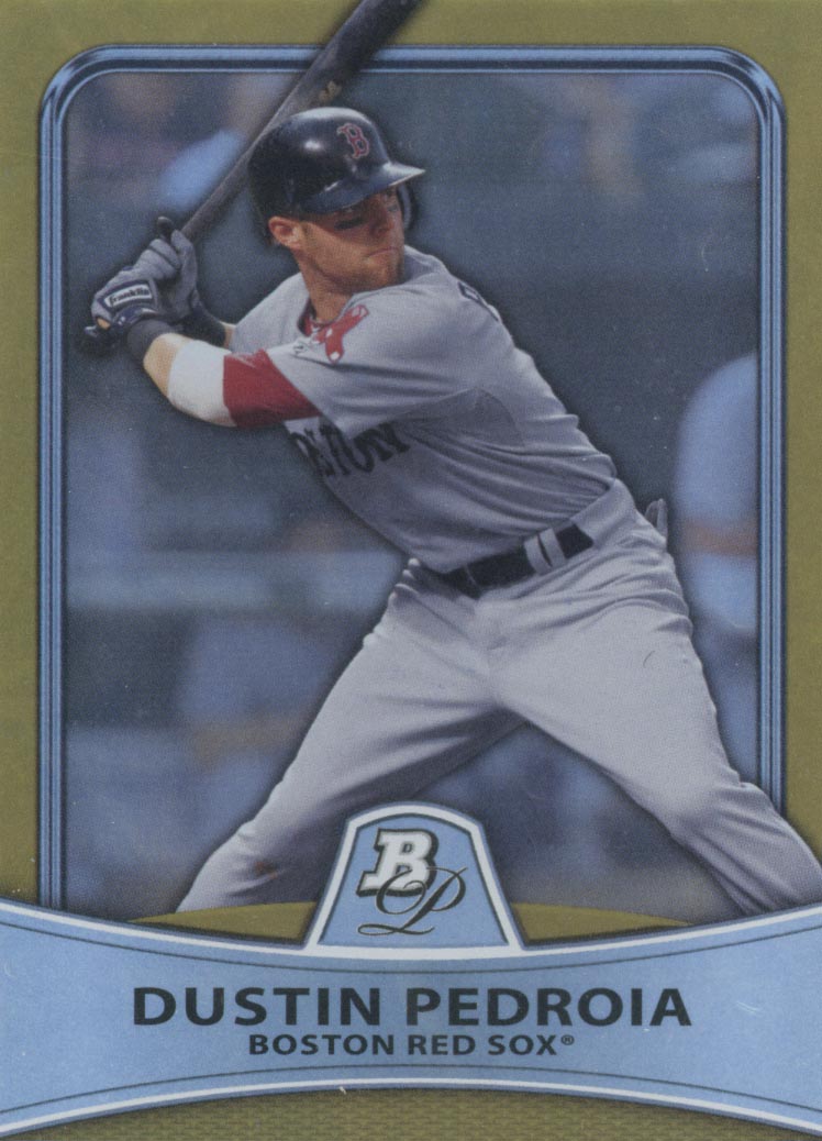 2010 Bowman Platinum Gold Refractors #9 Dustin Pedroia