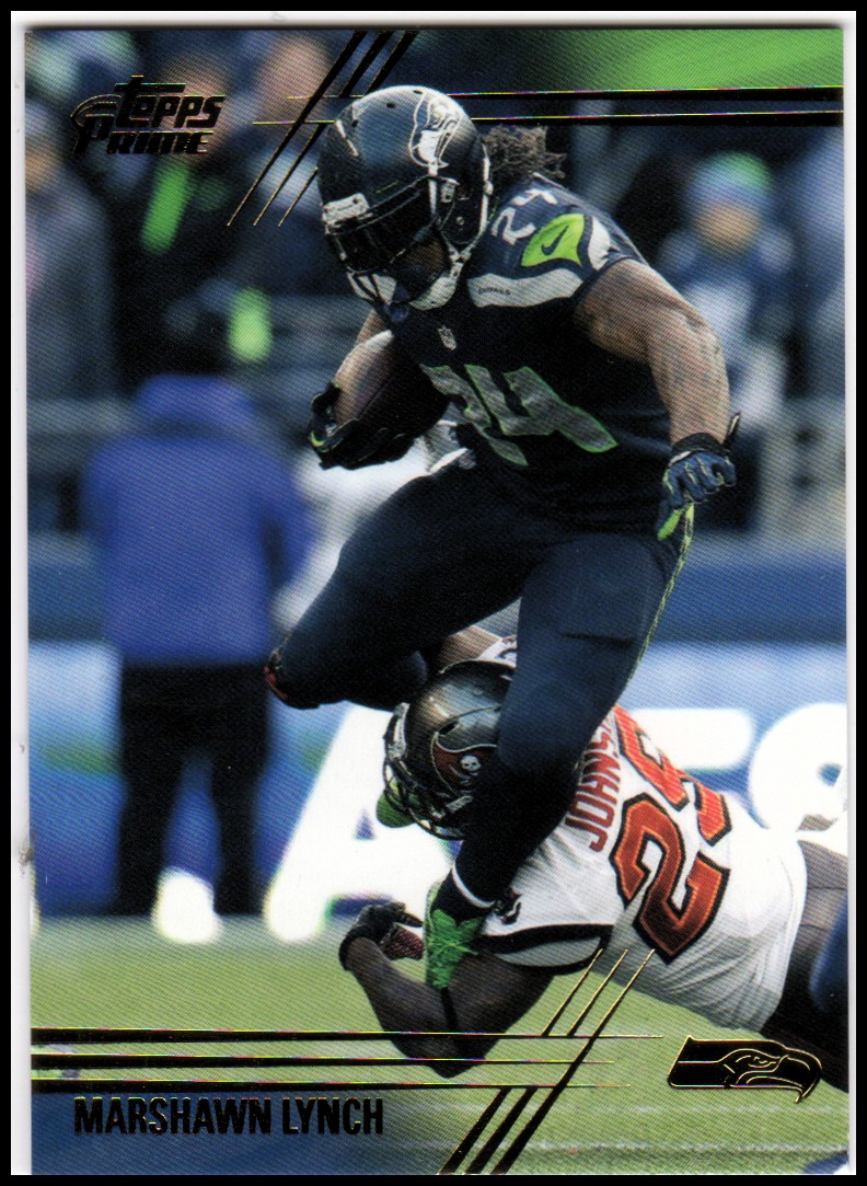 有关以下物品的详细资料: 2014 topps prime gold #44 marshawn lynch