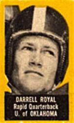 1950 Topps Felt Backs #71B Darrell Royal Yel RC