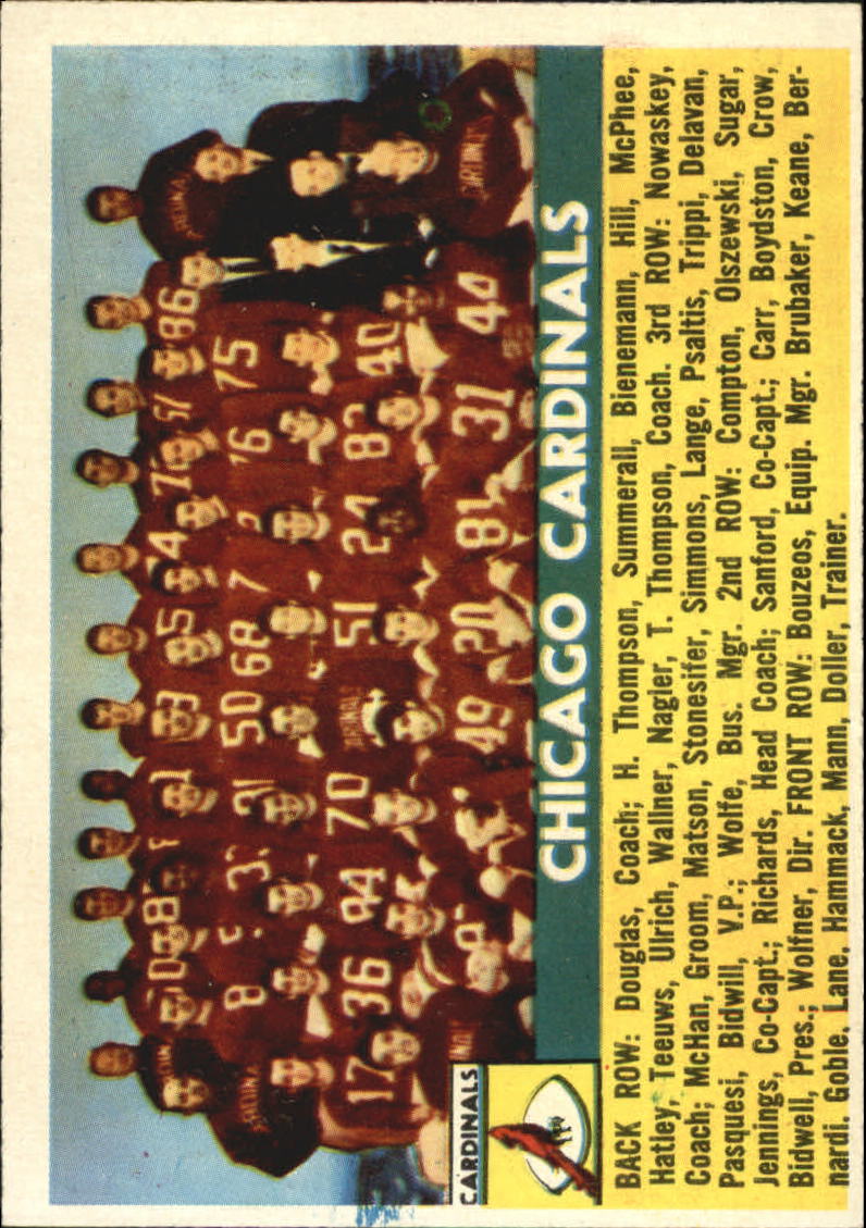 1956 Topps #22 Chicago Cardinals SP