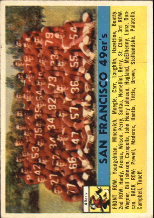 1956 Topps #26 San Francisco 49ers