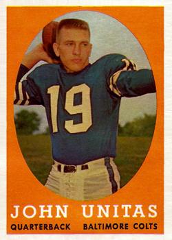 1958 Topps #22 Johnny Unitas UER