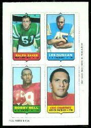 1969 Topps Four-in-One Inserts #5 Baker/Duncan/Crabtree/Bell
