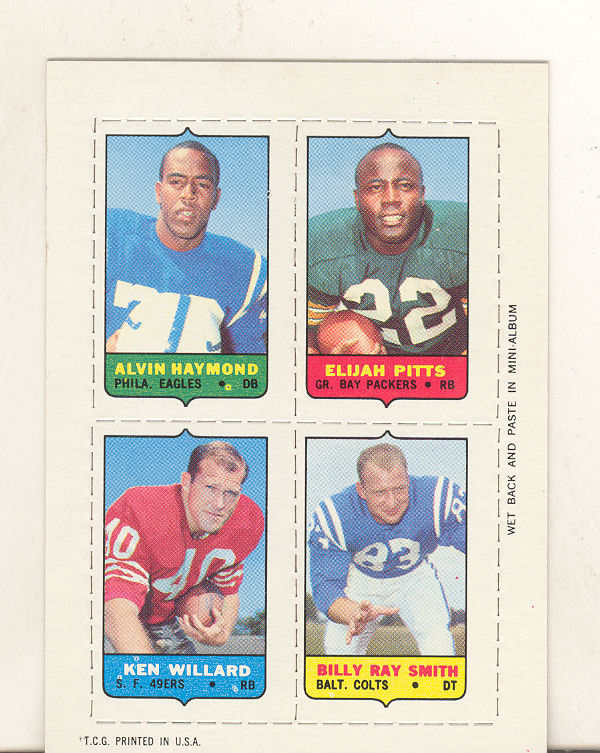 1969 Topps Four-in-One Inserts #20 Haymond/Pitts/B.R.Smith/Willard