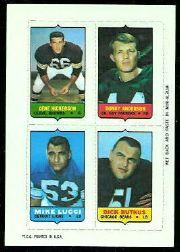 1969 Topps Four-in-One Inserts #21 Hickerson/D.Anderson/Butkus/Lucci