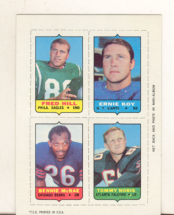 1969 Topps Four-in-One Inserts #22 F.Hill/Koy/Nobis/McRae