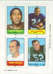 1969 Topps Four-in-One Inserts #29 W.Johnson/Frederickson/Lloyd/Walden