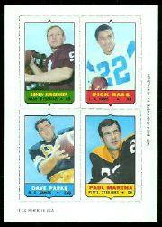 1969 Topps Four-in-One Inserts #30 Jurgensen/Bass/Martha/Parks