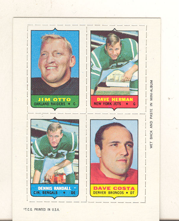 1969 Topps Four-in-One Inserts #43 Otto/Herman/Costa/Randall