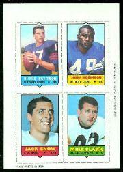 1969 Topps Four-in-One Inserts #45 Petitbon/J.Robinson/M.Clark/Snow