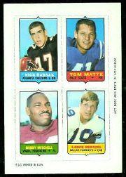 1969 Topps Four-in-One Inserts #46 Rassas/Matte/Rentzel/B.Mitchell