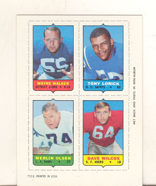 1969 Topps Four-in-One Inserts #61 W.Walker/Lorick/Wilcox/Olsen