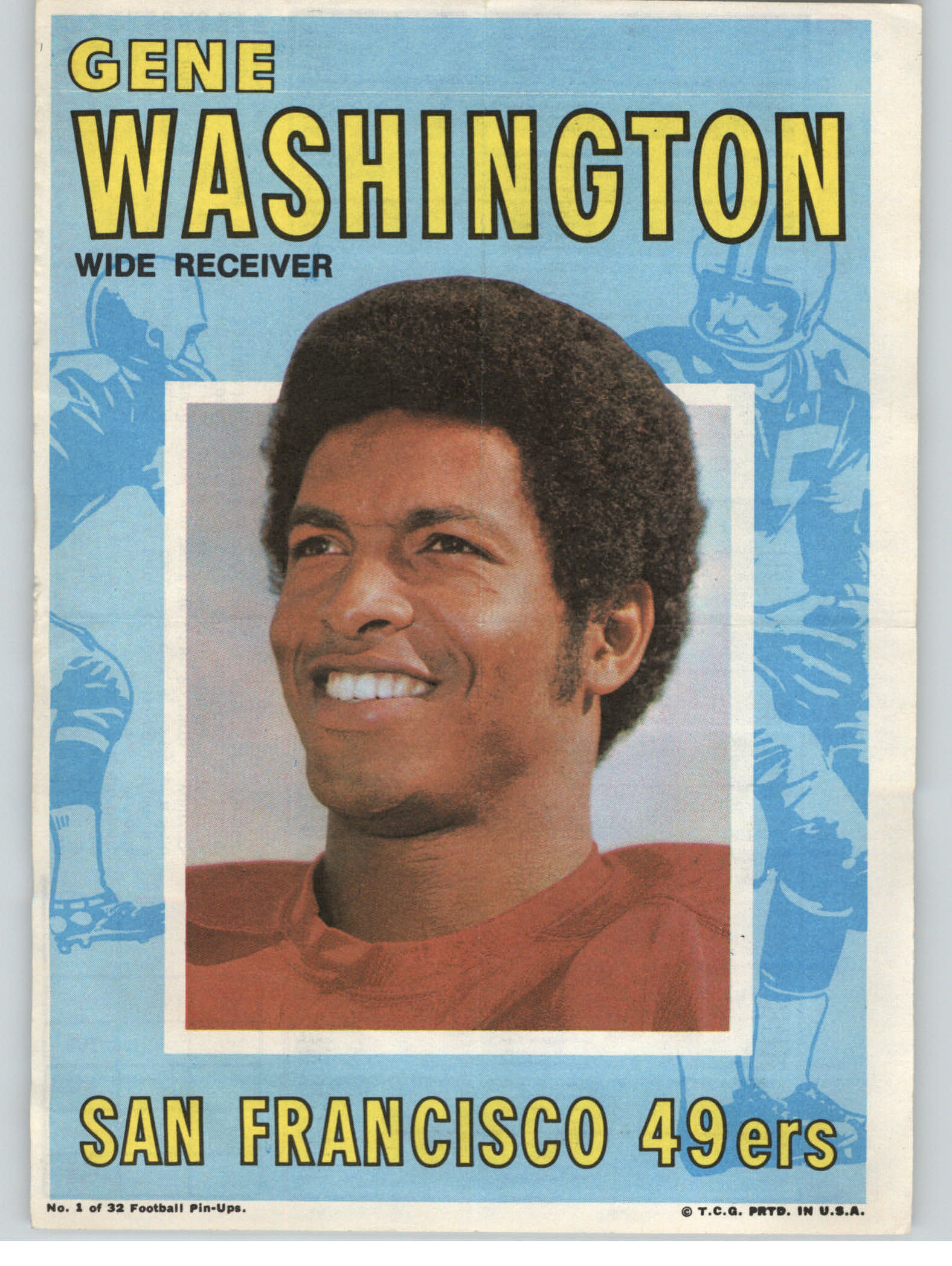 1971 Topps Posters Inserts #1 Gene Washington 49er