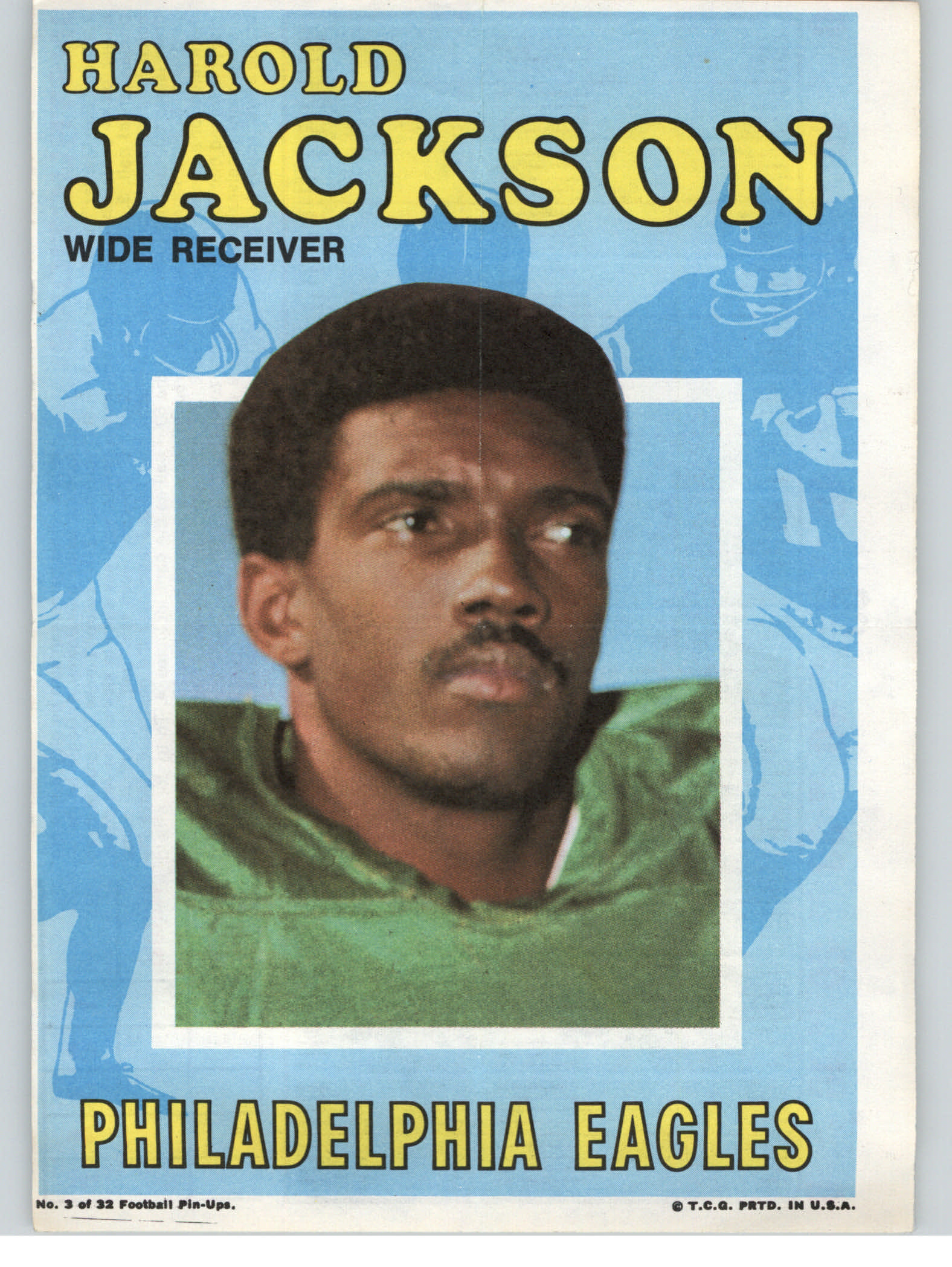 1971 Topps Posters Inserts #3 Harold Jackson