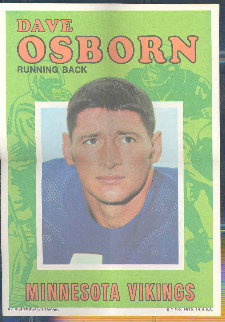 1971 Topps Posters Inserts #6 Dave Osborn