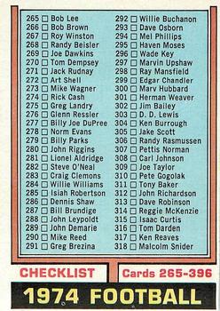 1974 Topps #391 Checklist 265-396