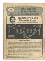 1976 Wonder Bread #6 Richard Caster back image