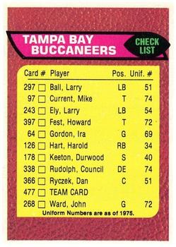 1976 Topps #477 Tampa Bay Buccaneers CL