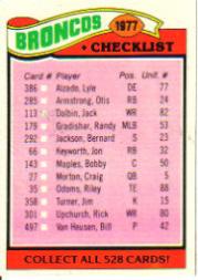 1977 Topps #208 Denver Broncos CL