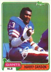 1981 Topps #475 Harry Carson