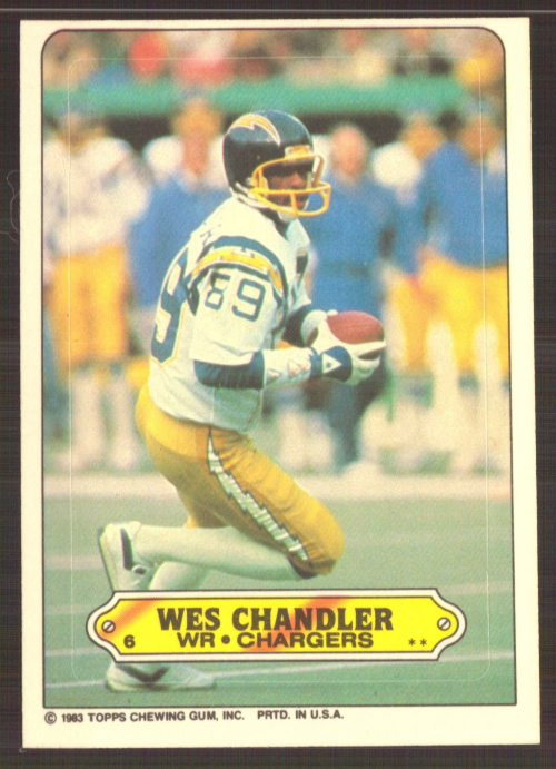 1983 Topps Sticker Inserts #6 Wes Chandler