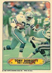 1983 Topps Sticker Inserts #11 Tony Dorsett