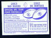 1985 Topps Stickers #282 Joe Montana/ 283 Dan Marino back image