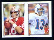 1985 Topps Stickers #282 Joe Montana/ 283 Dan Marino